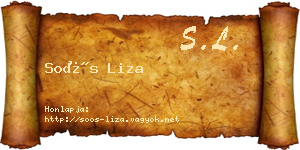 Soós Liza névjegykártya